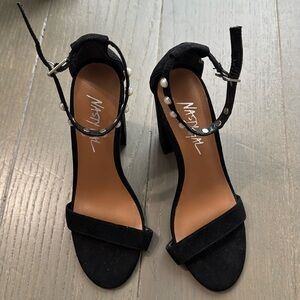 Nasty Gal Black Heels with Pearl Detail